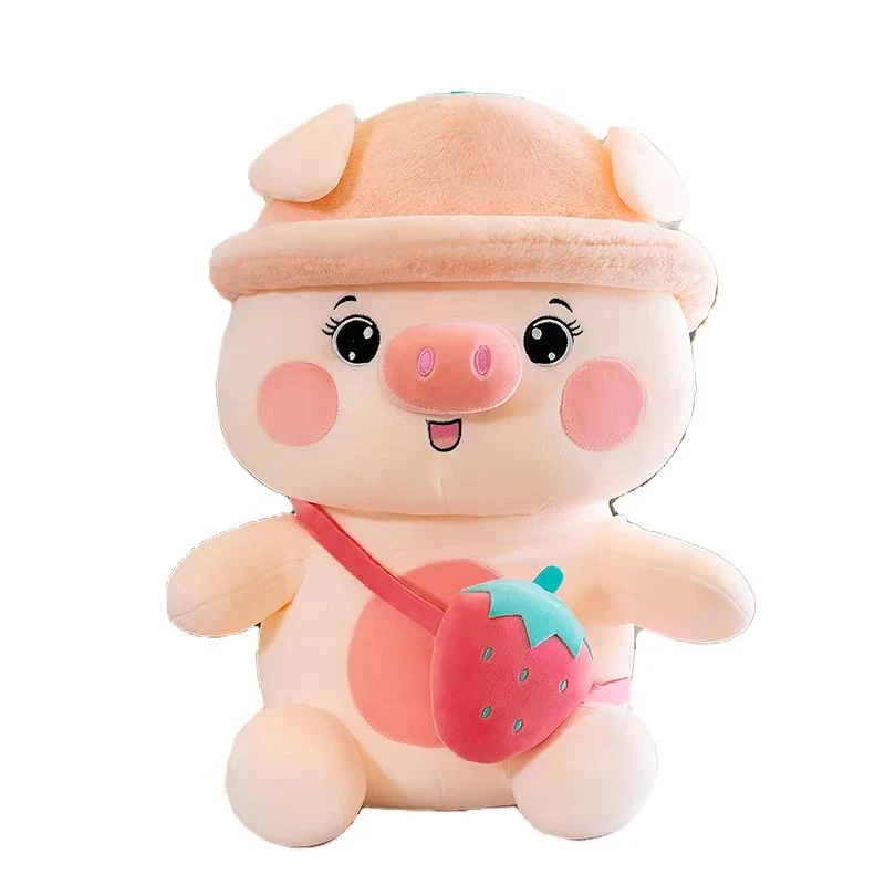 Cute Strawberry Pig Plush Toy Sleeping Pillow